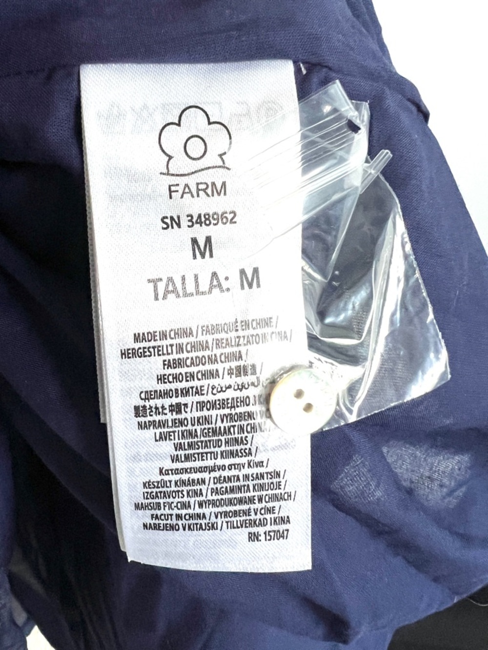 FARM Rio Blue Richelieu Embroidered Midi Dress Size Medium NWT - Picture 14 of 16